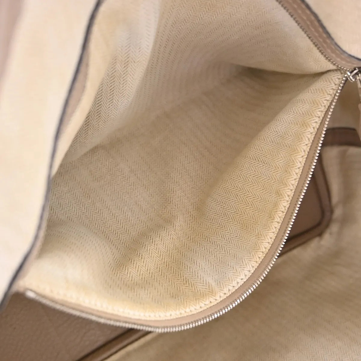 Hermes Quadrige Garden Party Tote Leather Beige Leather Handbag (Pre-Owned)