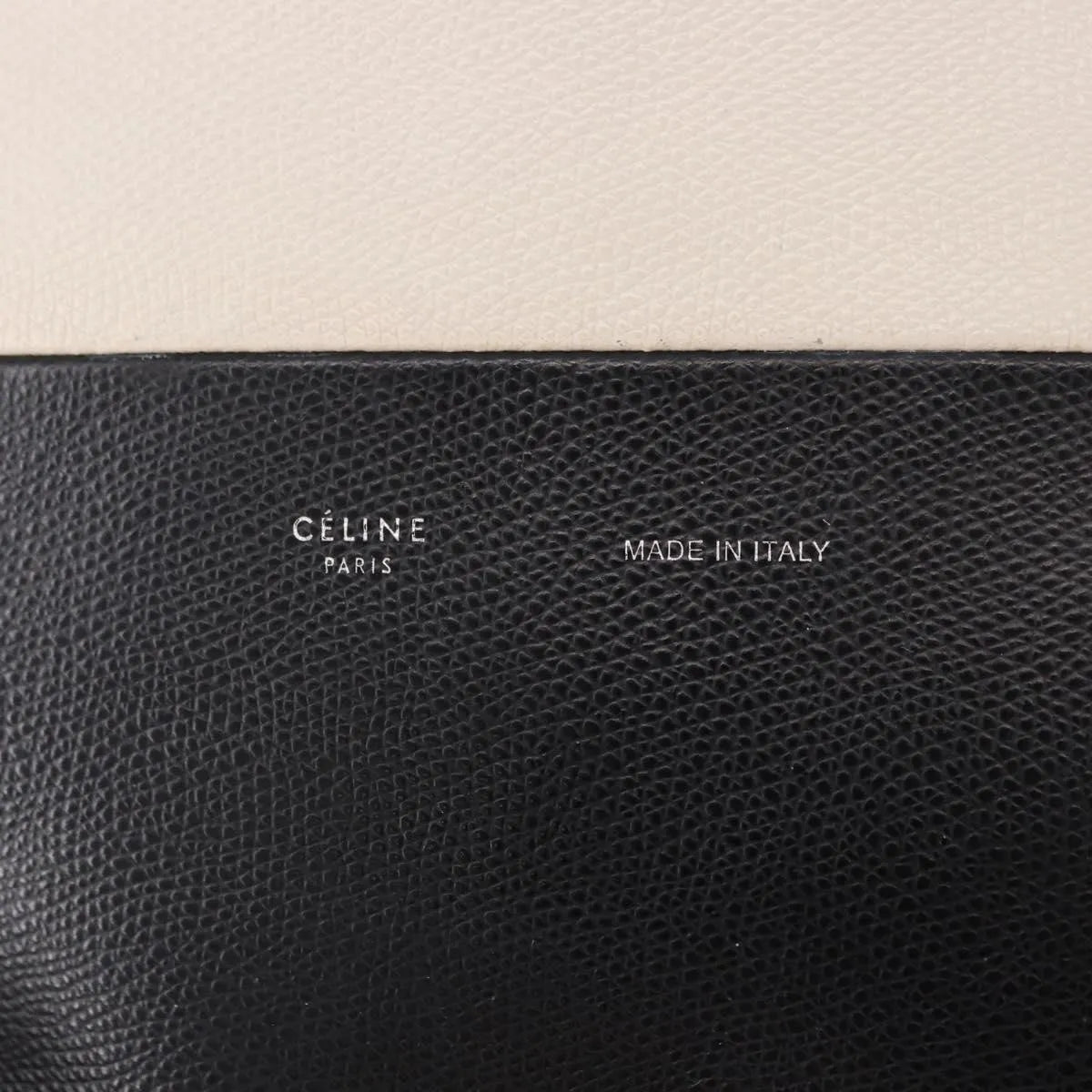Celine Vertical Bi-Cabas Tote Leather White Leather Tote Bag Bag (Pre-Owned)
