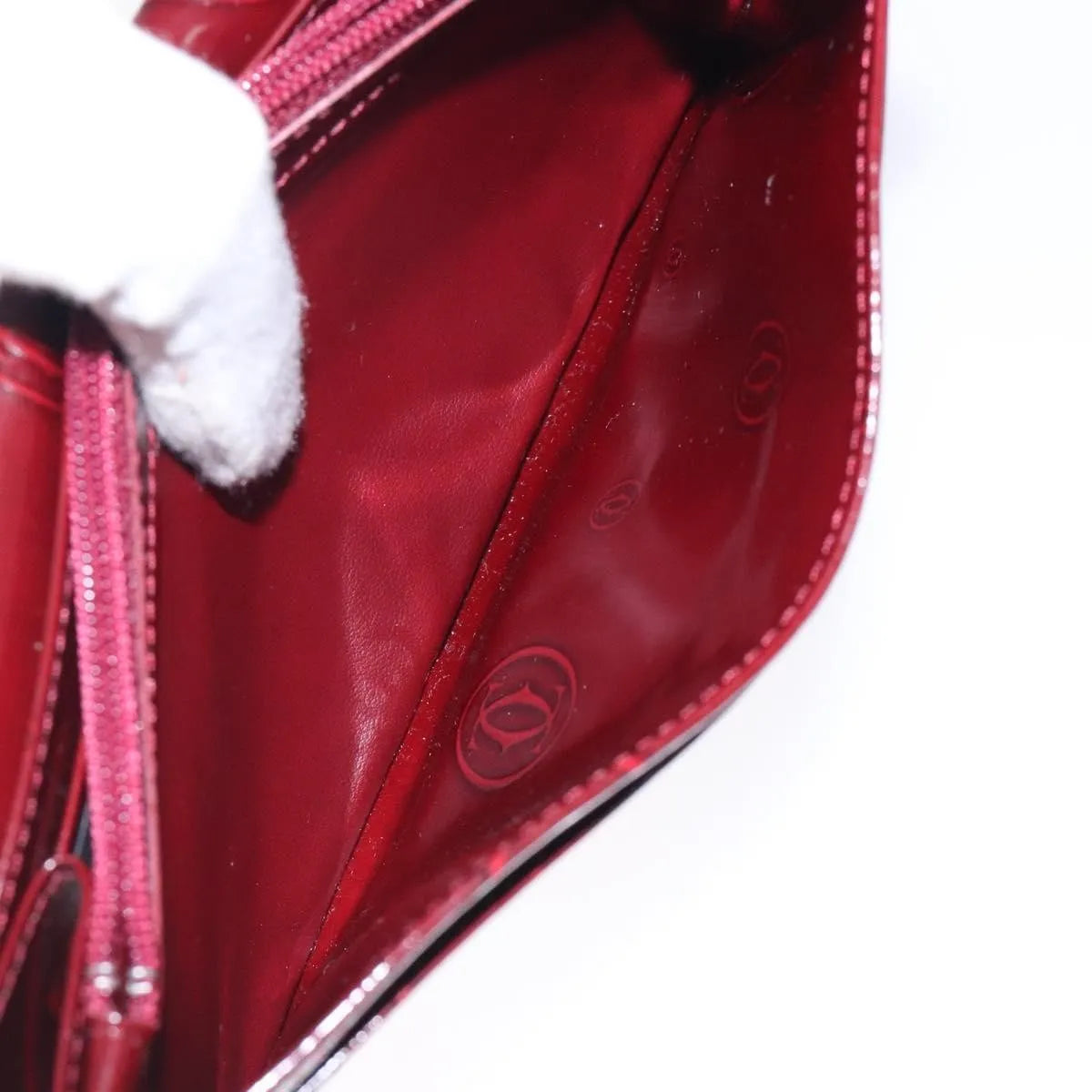 Cartier Happy Birthday Long Patent Leather Burgundy Patent_Leather Wallets Accessory (Pre-Owned)
