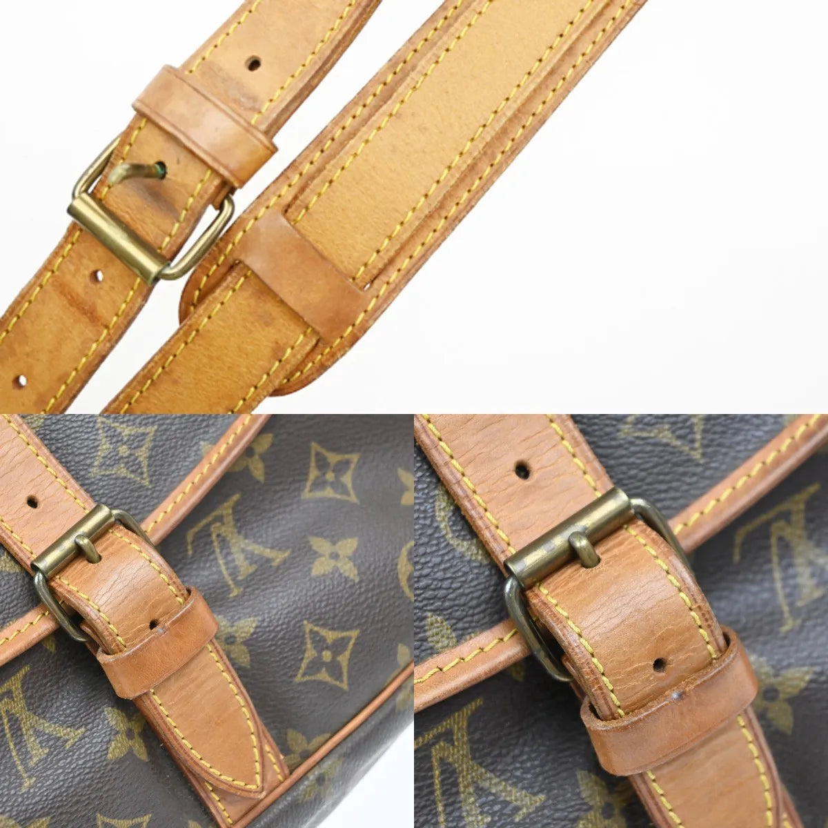 Louis Vuitton Saumur Monogram Canvas Brown Canvas Shoulder Bag Bag (Pre-Owned)