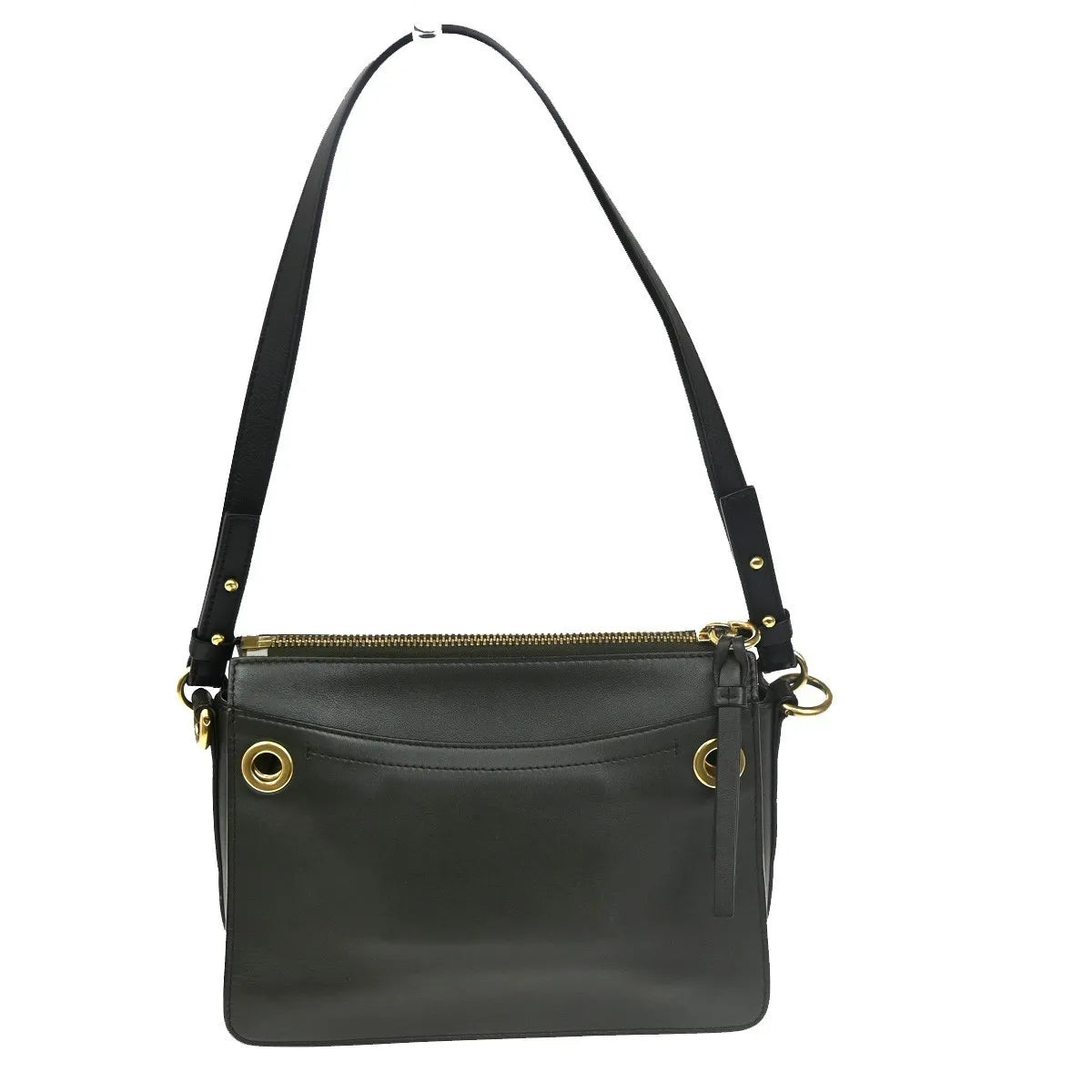 Chloe Roy Leather Black Suede Shoulder Bag Bag (Pre-Owned)