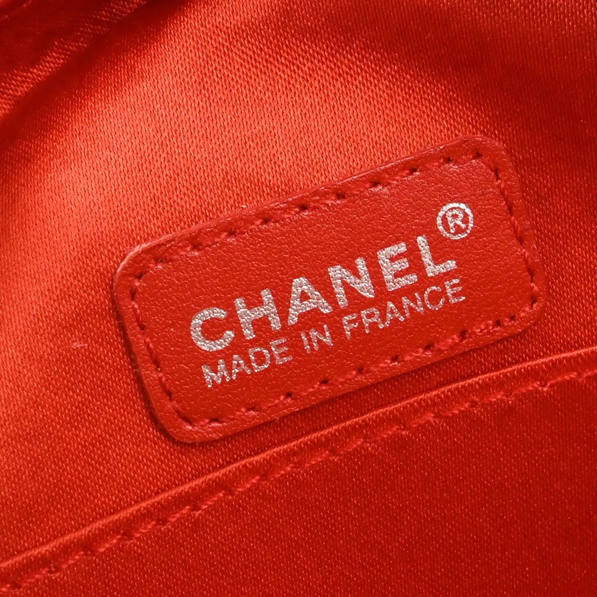 Chanel Travel Line Round Wristlet Nylon Orange Nylon Clutche & Pouche Bag (Pre-Owned)