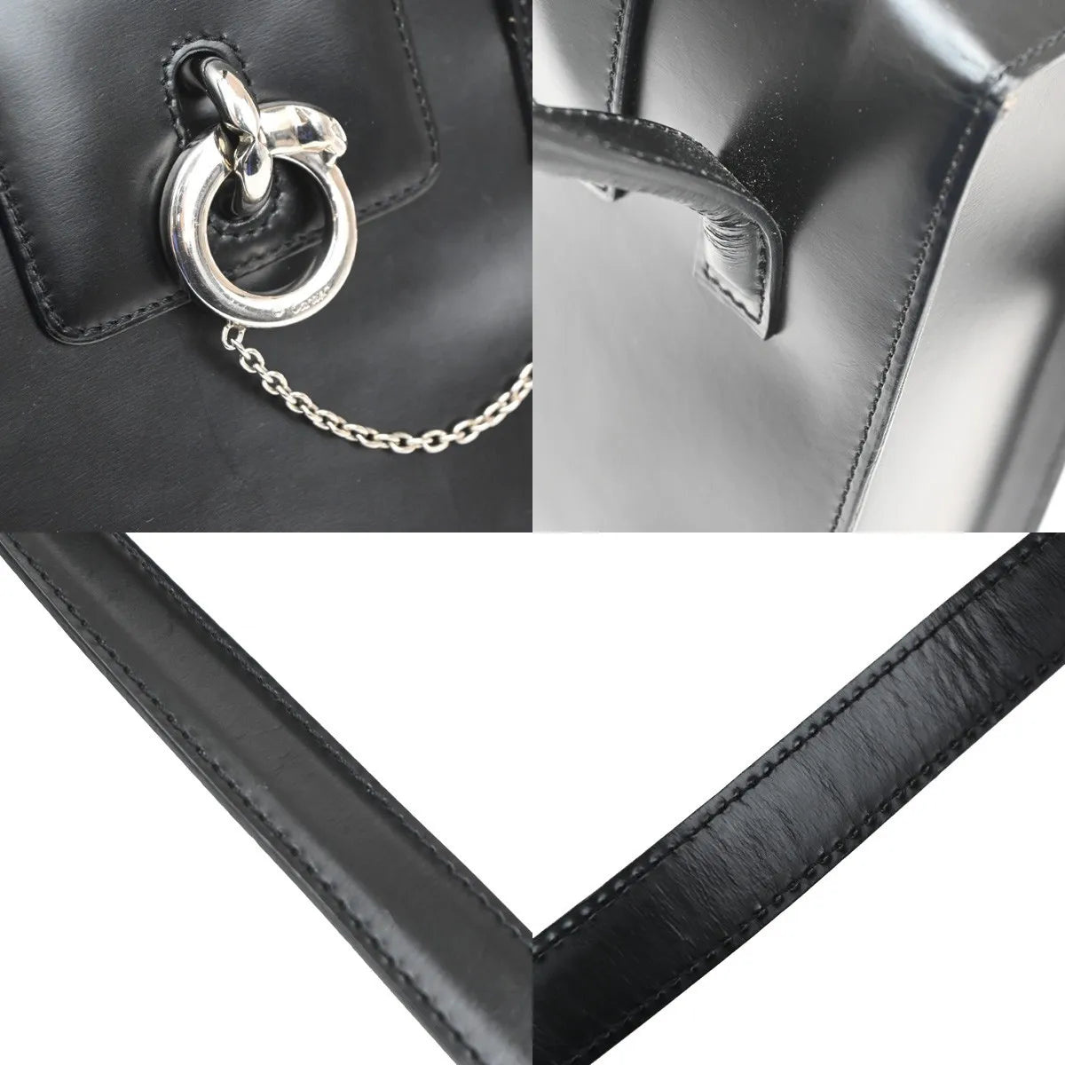 Cartier Panthère Leather Black Leather Handbag (Pre-Owned)