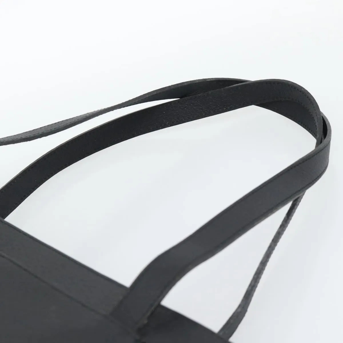 Saint Laurent Vintage Leather Black Leather Tote Bag Bag (Pre-Owned)