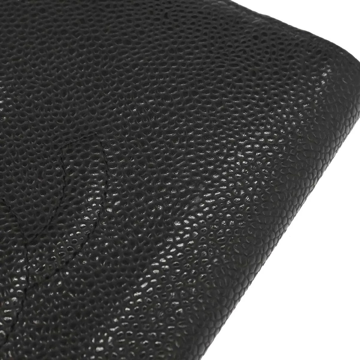 Chanel Chanel V Stitch Chevron Long Bifold Wallet Pink Chevron Black Calfskin Wallets Accessory (Pre-Owned)