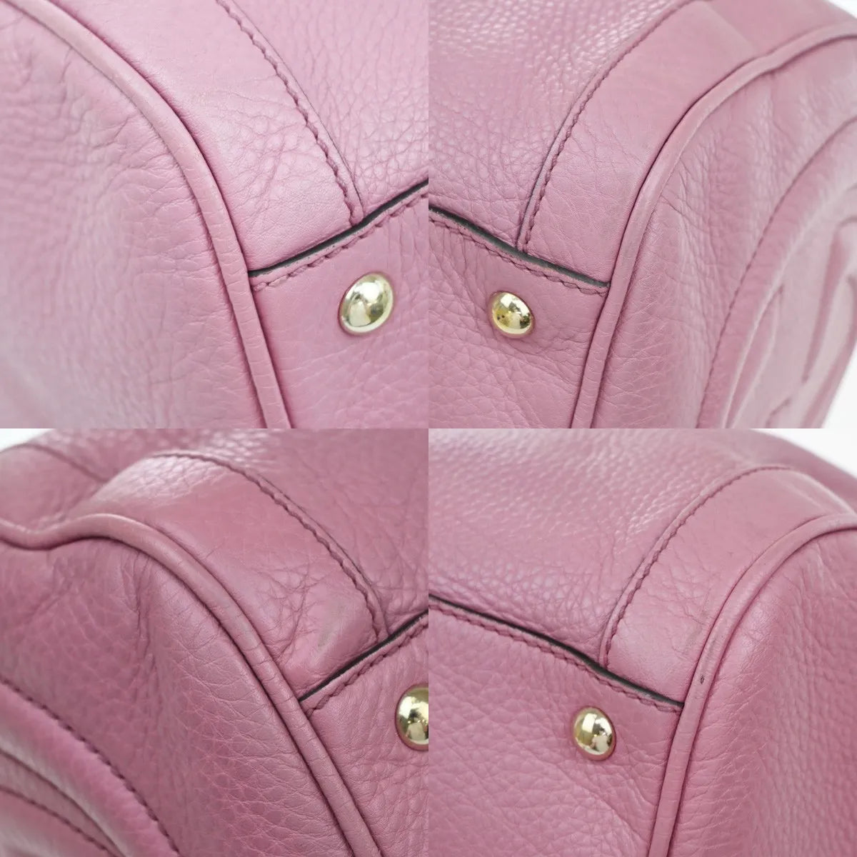 Gucci Soho Boston Leather Pink Leather Handbag (Pre-Owned)