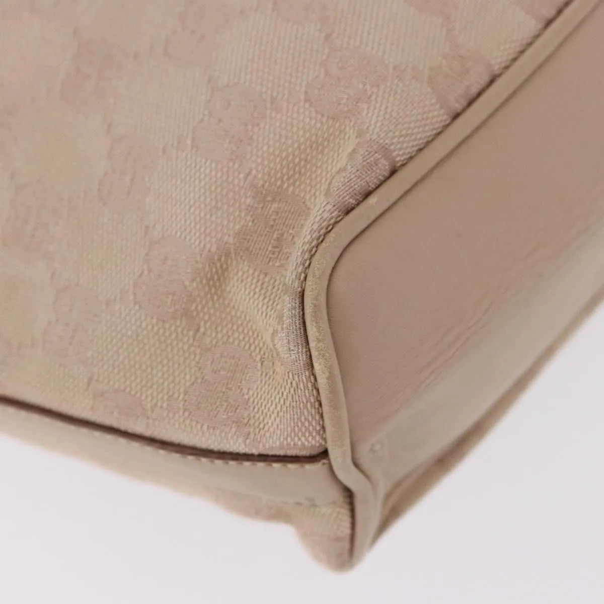 Gucci Zip Hobo Canvas Beige Canvas Handbag (Pre-Owned)