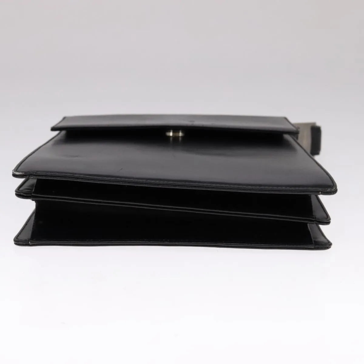 Salvatore Ferragamo Vintage Top Handle Leather Black Leather Handbag (Pre-Owned)