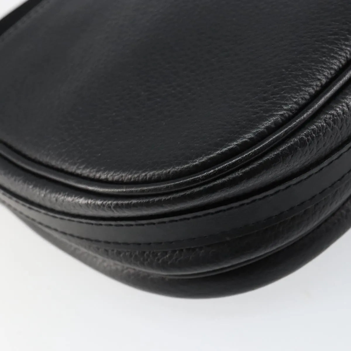 Burberry Flap Shoulder Leather Black Leather Shoulder Bag Bag (Pre-Owned)