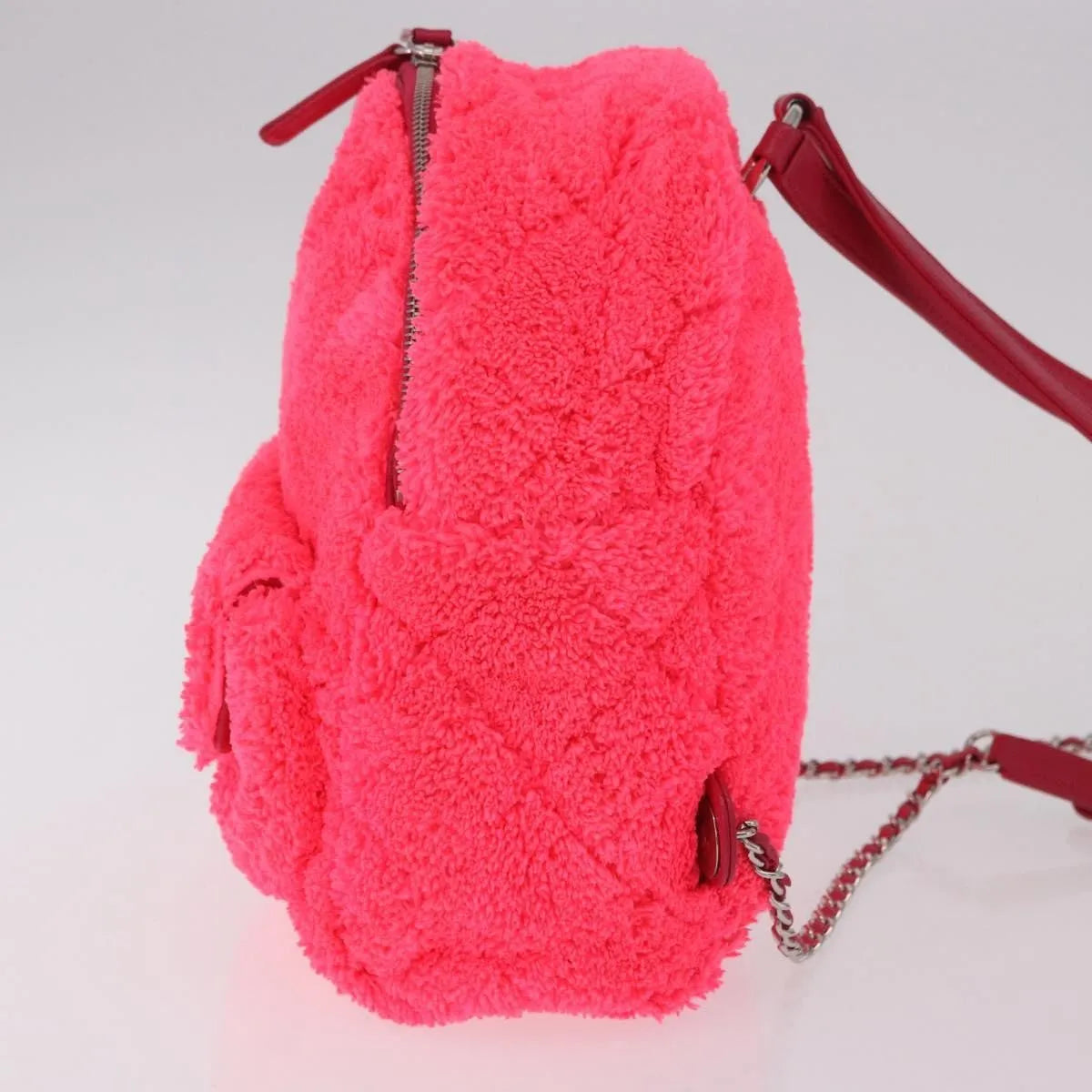 Chanel Coco Beach Quilted Terry Cloth Pink Cotton Backpack Bag (Pre-Owned)