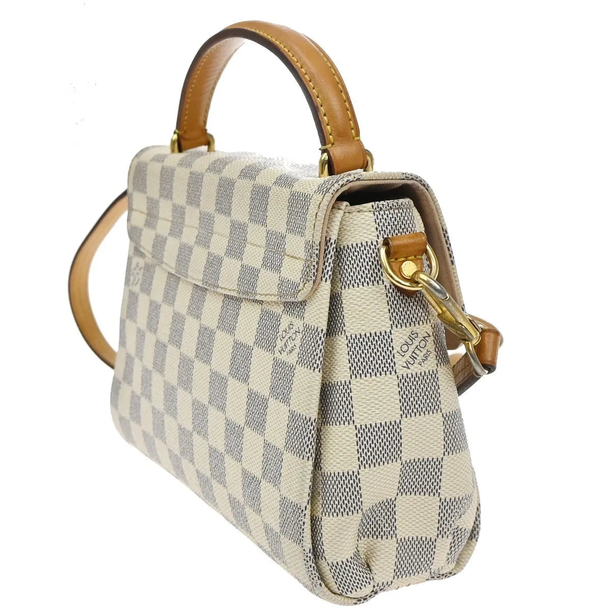 Louis Vuitton Croisette Damier White Canvas Handbag (Pre-Owned)