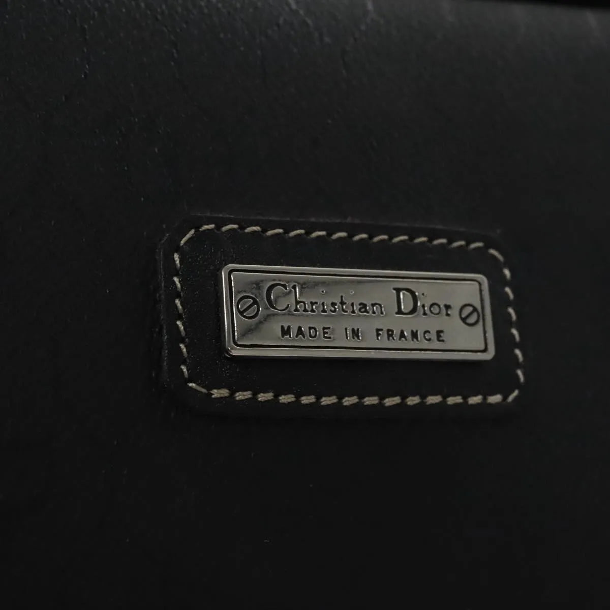 Christian Dior Vintage Honeycomb Zip Coated Canvas Black Canvas Clutche & Pouche Bag (Pre-Owned)