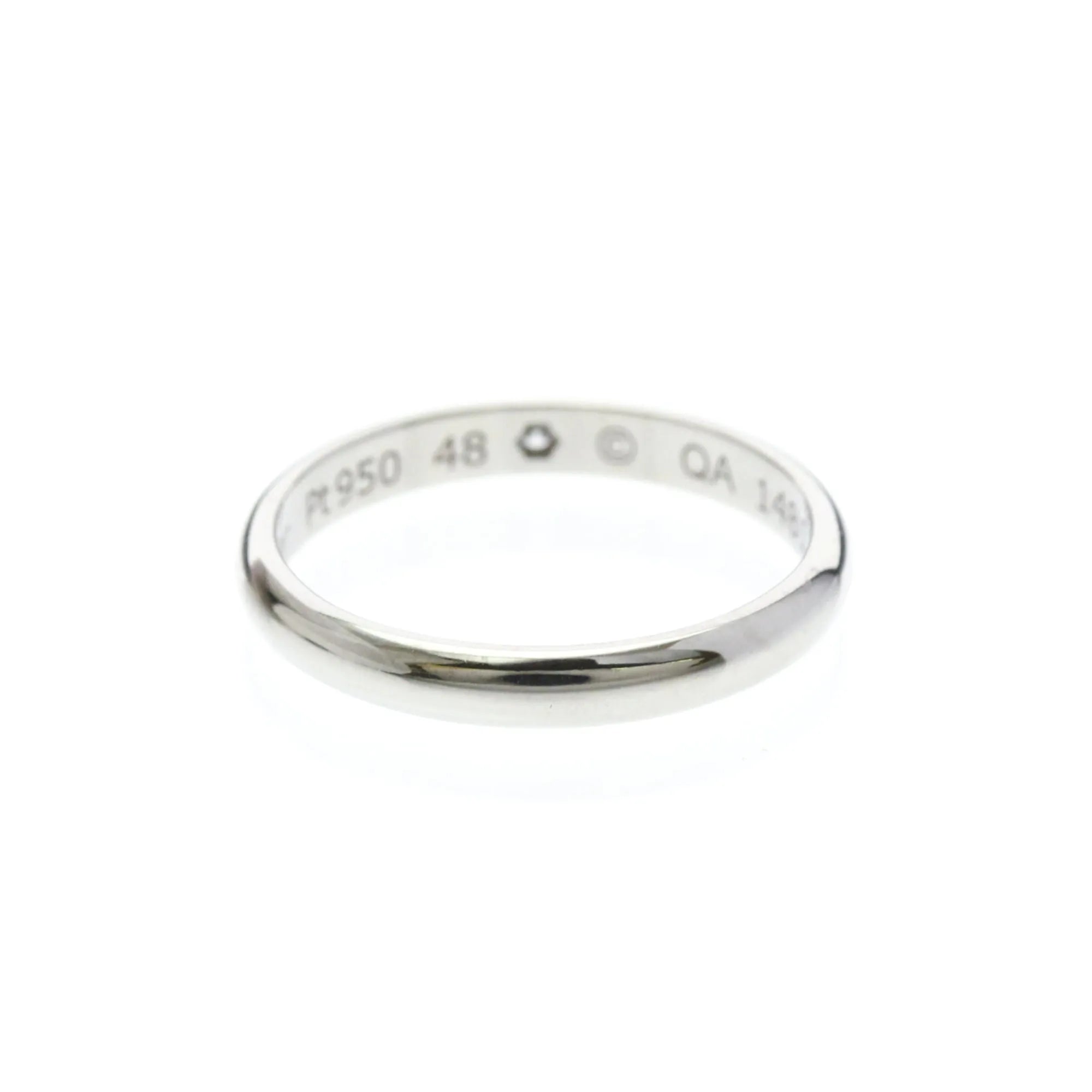 Cartier 1895 Wedding Band Platinum With Diamond Silver Platinum Ring Jewelry (Pre-Owned)