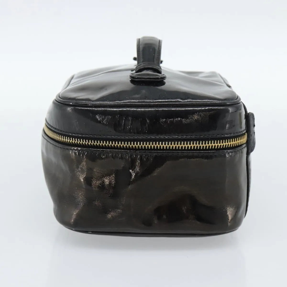 Chanel Vintage Cosmetic Case Patent Black Patent_Leather Clutche & Pouche Bag (Pre-Owned)