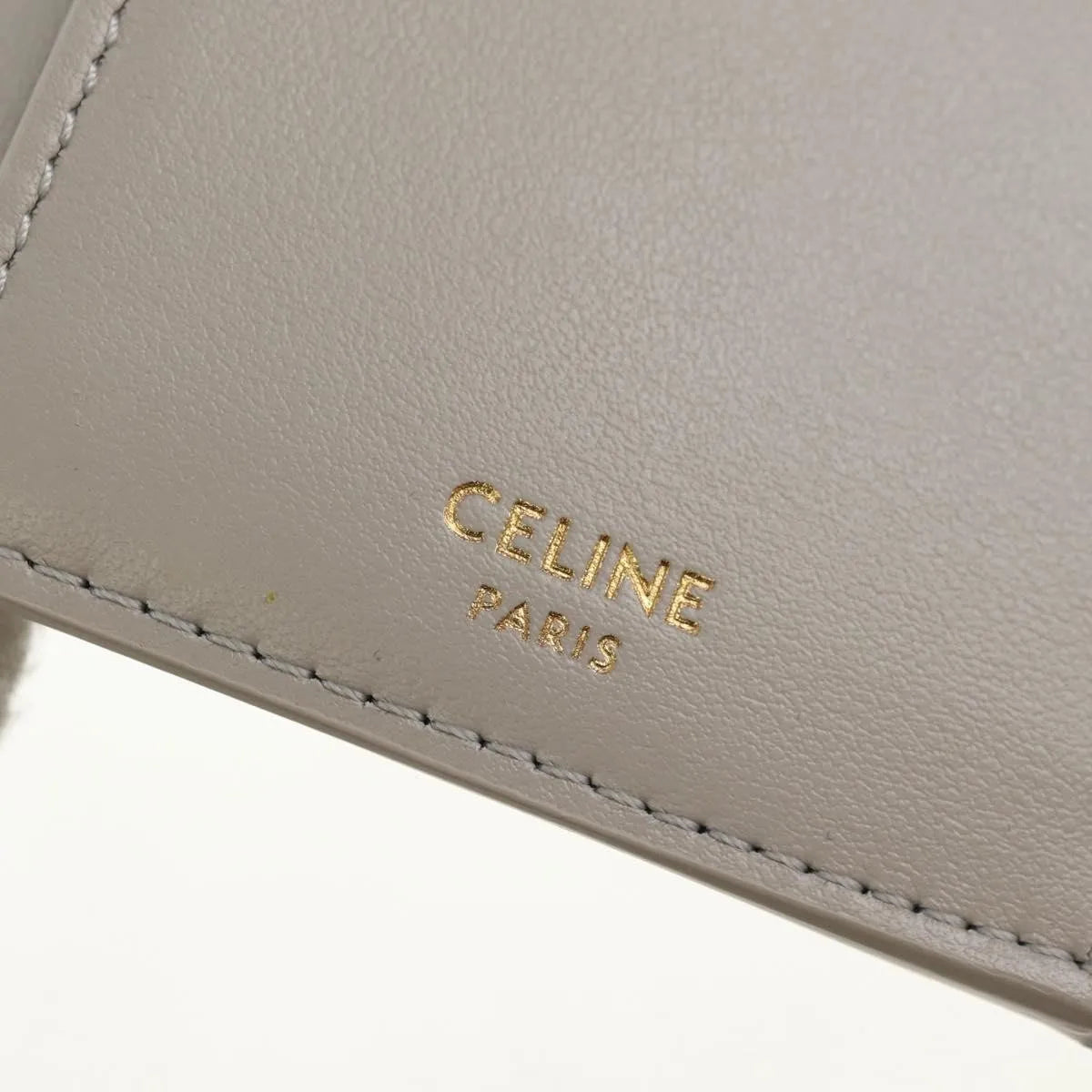 Celine Triomphe Trifold Leather Beige Leather Wallets Accessory (Pre-Owned)