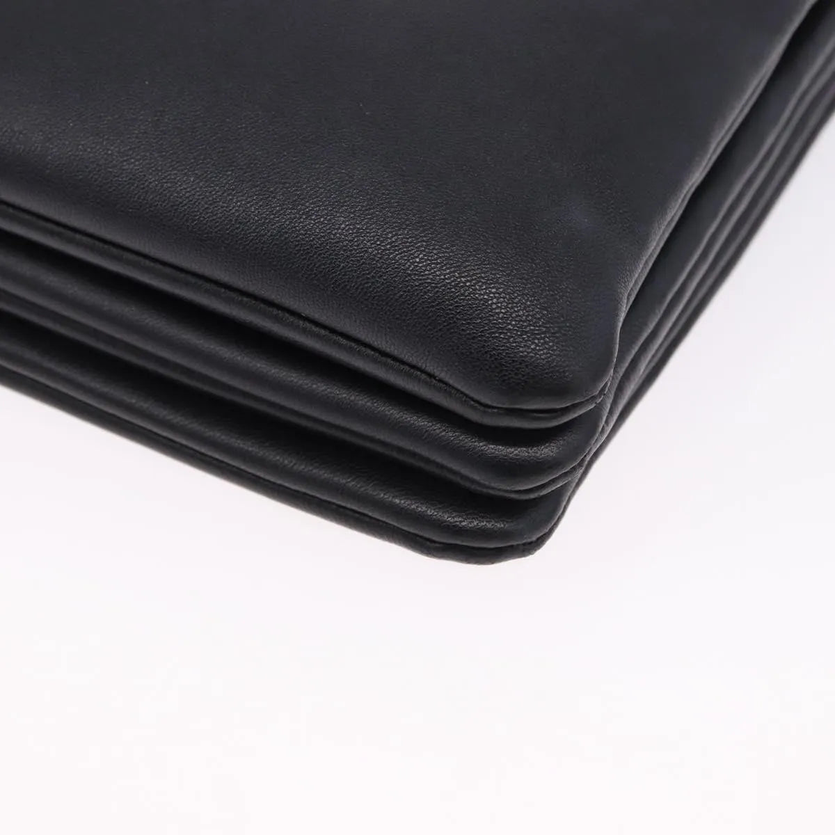 Celine Trio Leather Black Leather Shoulder Bag Bag (Pre-Owned)