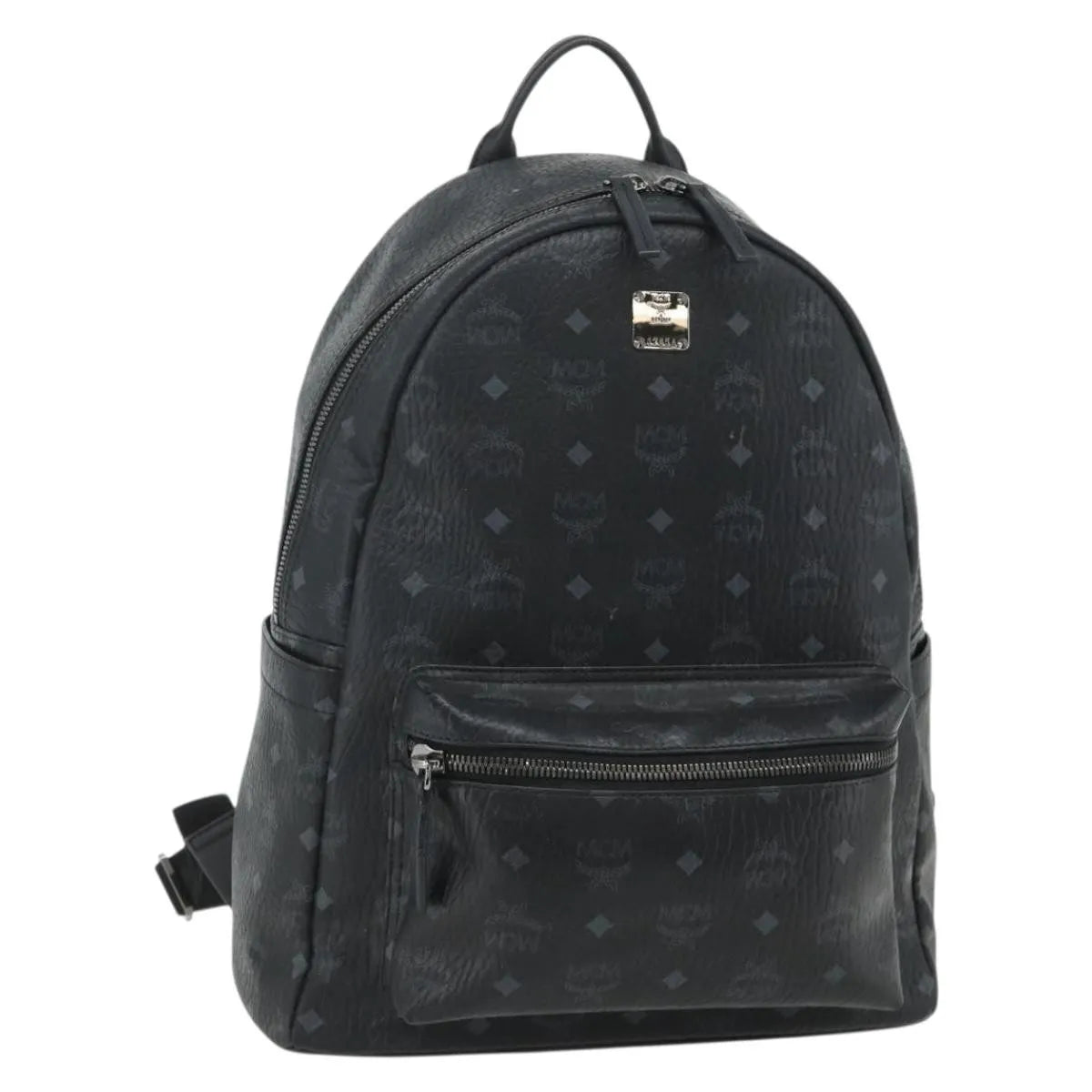 MCM Vintage Vicetos Leather Black Leather Backpack Bag (Pre-Owned)