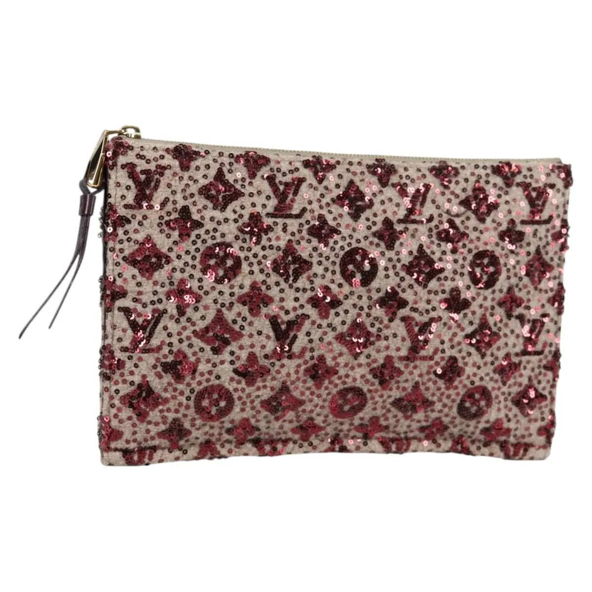 Louis Vuitton Pochette Felt And Sequin Burgundy Canvas Clutche & Pouche Bag (Pre-Owned)