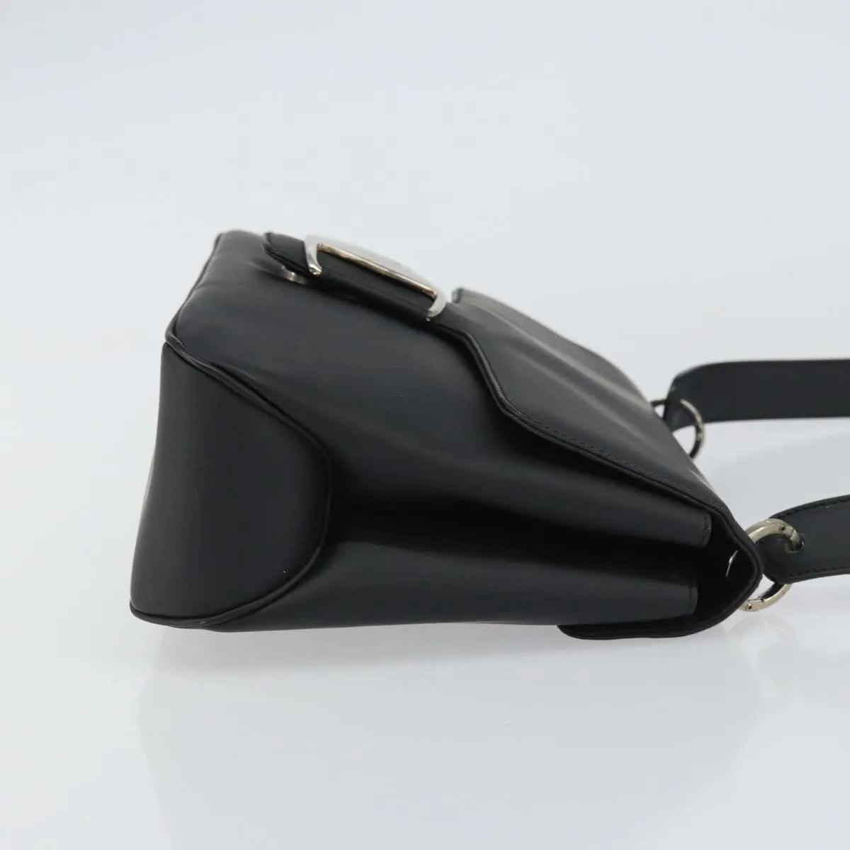 Salvatore Ferragamo Vala Leather Black Patent_Leather Shoulder Bag Bag (Pre-Owned)