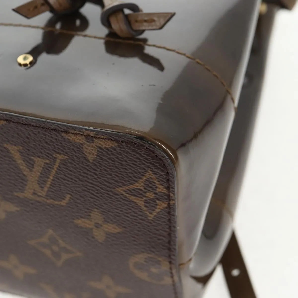 Louis Vuitton Hot Springs Vernis With Monogram Canvas Brown Canvas Backpack Bag (Pre-Owned)