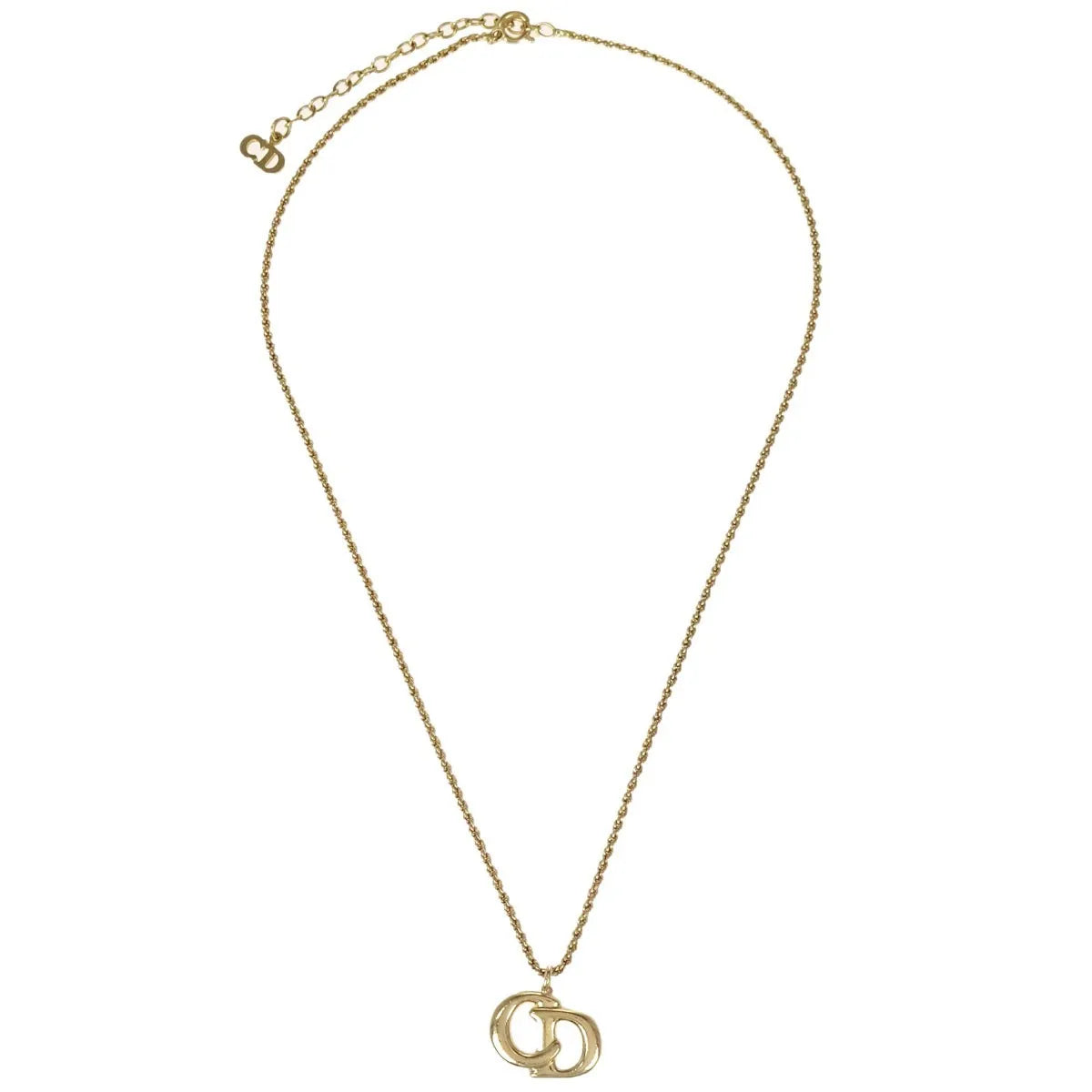 Christian Dior Cd Pendant Gold-Plated Gold Gold_Plated Necklace Jewelry (Pre-Owned)