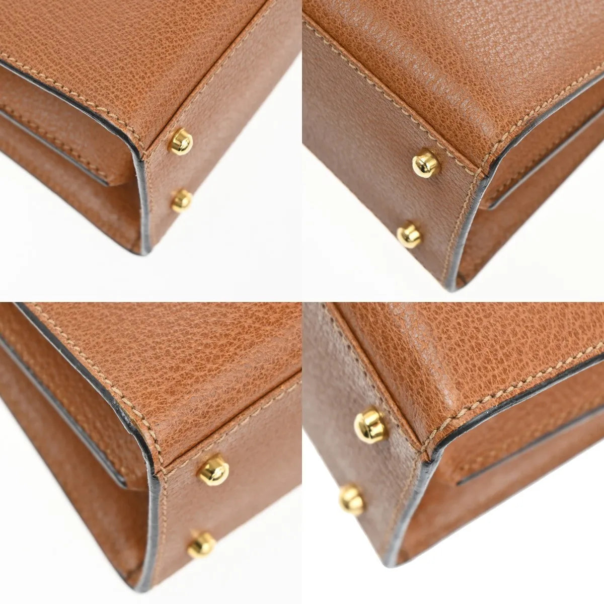 Gucci Vintage Lady Lock Top Handle Leather Brown Leather Shoulder Bag Bag (Pre-Owned)