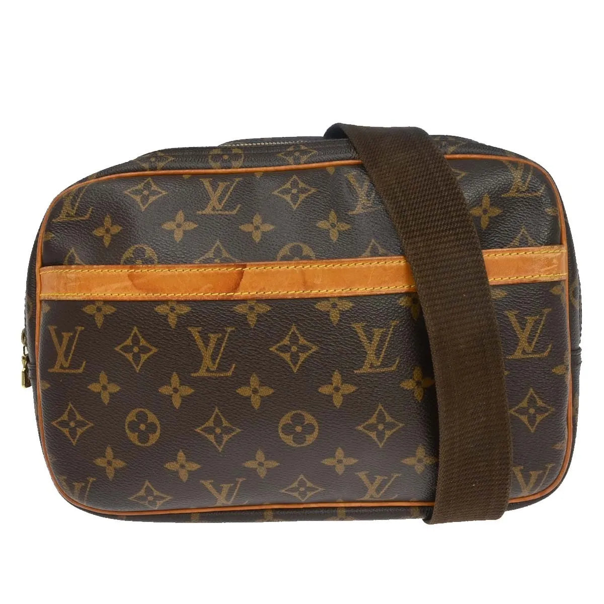 Louis Vuitton Reporter Monogram Canvas Brown Canvas Shoulder Bag Bag (Pre-Owned)