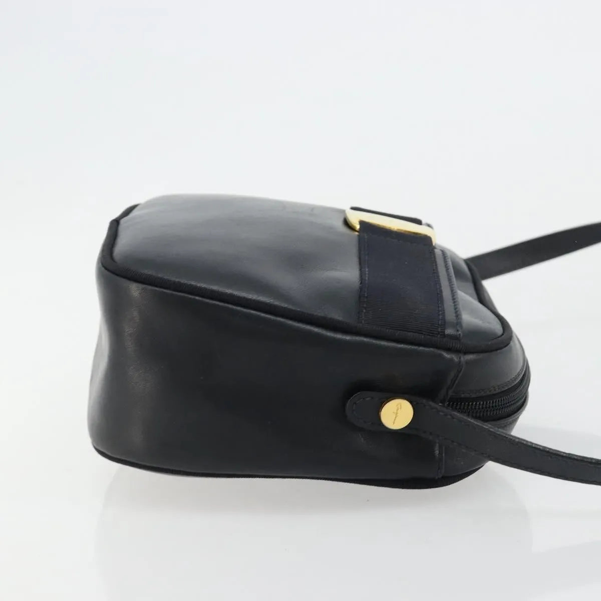 Salvatore Ferragamo Vala Leather Navy Leather Shoulder Bag Bag (Pre-Owned)
