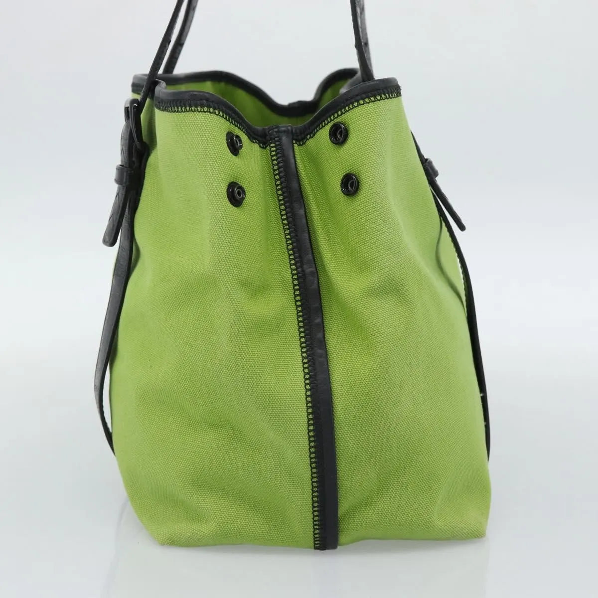 Bottega Veneta Vintage Canvas Green Canvas Tote Bag Bag (Pre-Owned)
