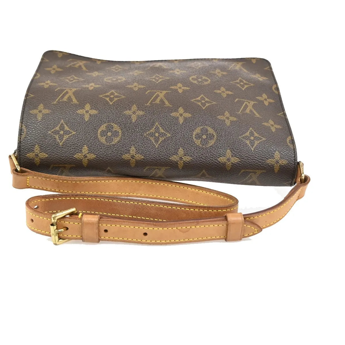Louis Vuitton Musette Tango Monogram Canvas Brown Leather Shoulder Bag Bag (Pre-Owned)