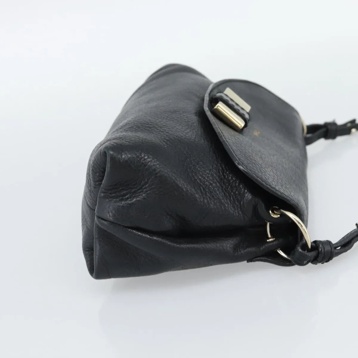 Chloe Lily Leather Black Leather Shoulder Bag Bag (Pre-Owned)