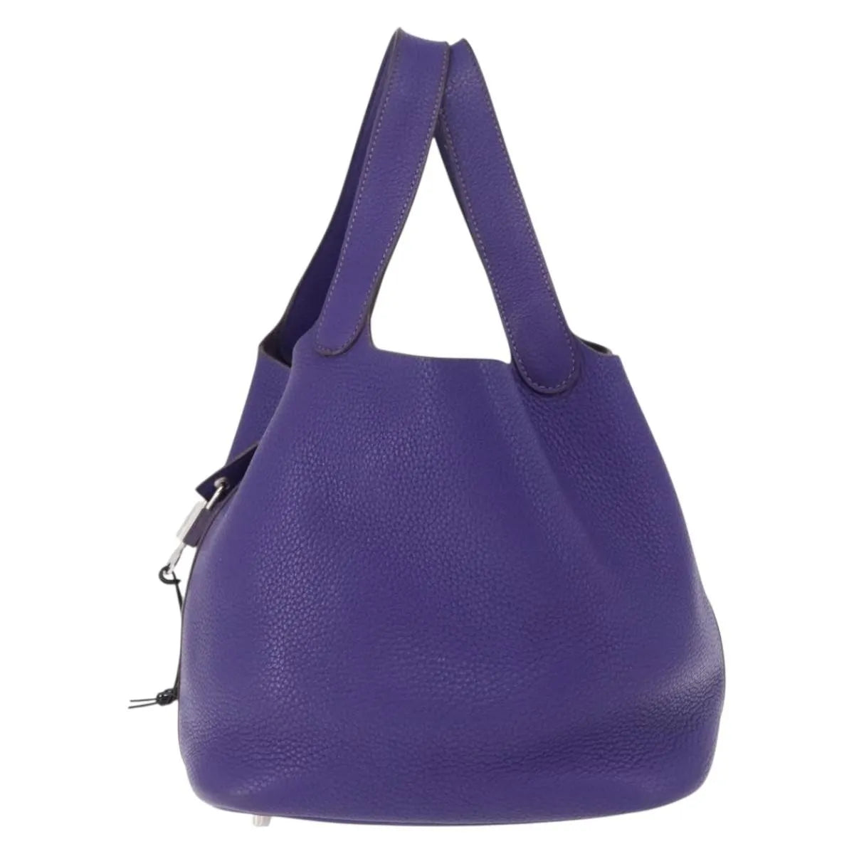 Hermes Picotin Lock Clemence Purple Leather Handbag (Pre-Owned)
