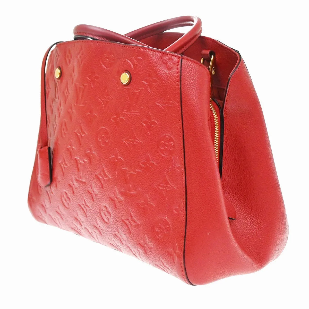 Louis Vuitton Montaigne Monogram Empreinte Leather Red Leather Handbag (Pre-Owned)