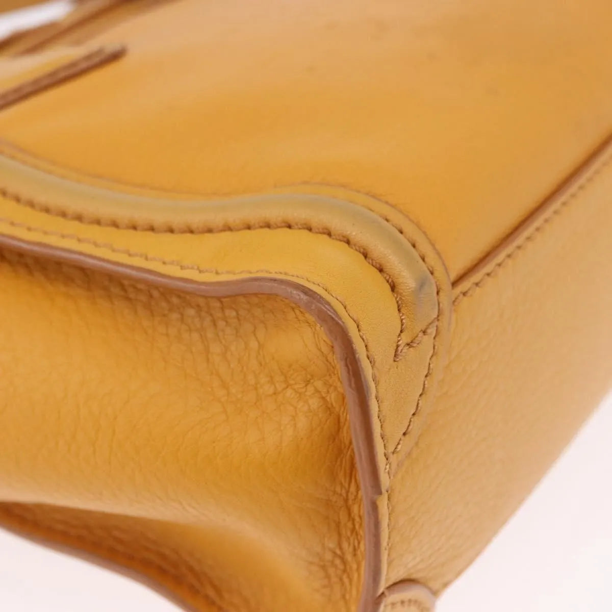 Celine Luggage Smooth Leather Yellow Leather Tote Bag Bag (Pre-Owned)