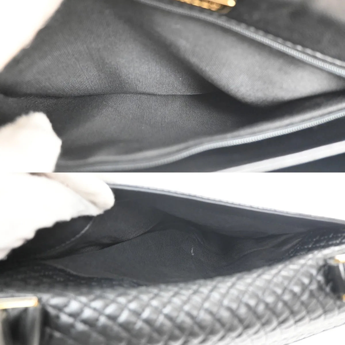Bally Vintage Quilted Leather Black Leather Handbag (Pre-Owned)