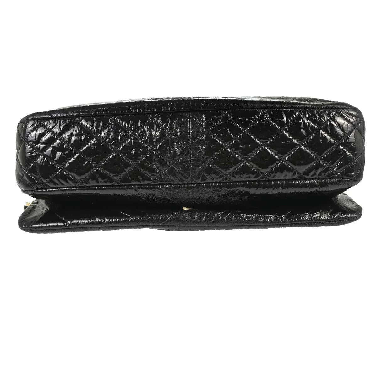 Chanel Rock And Chain Flap Patent Vinyl Black Patent_Leather Shoulder Bag Bag (Pre-Owned)