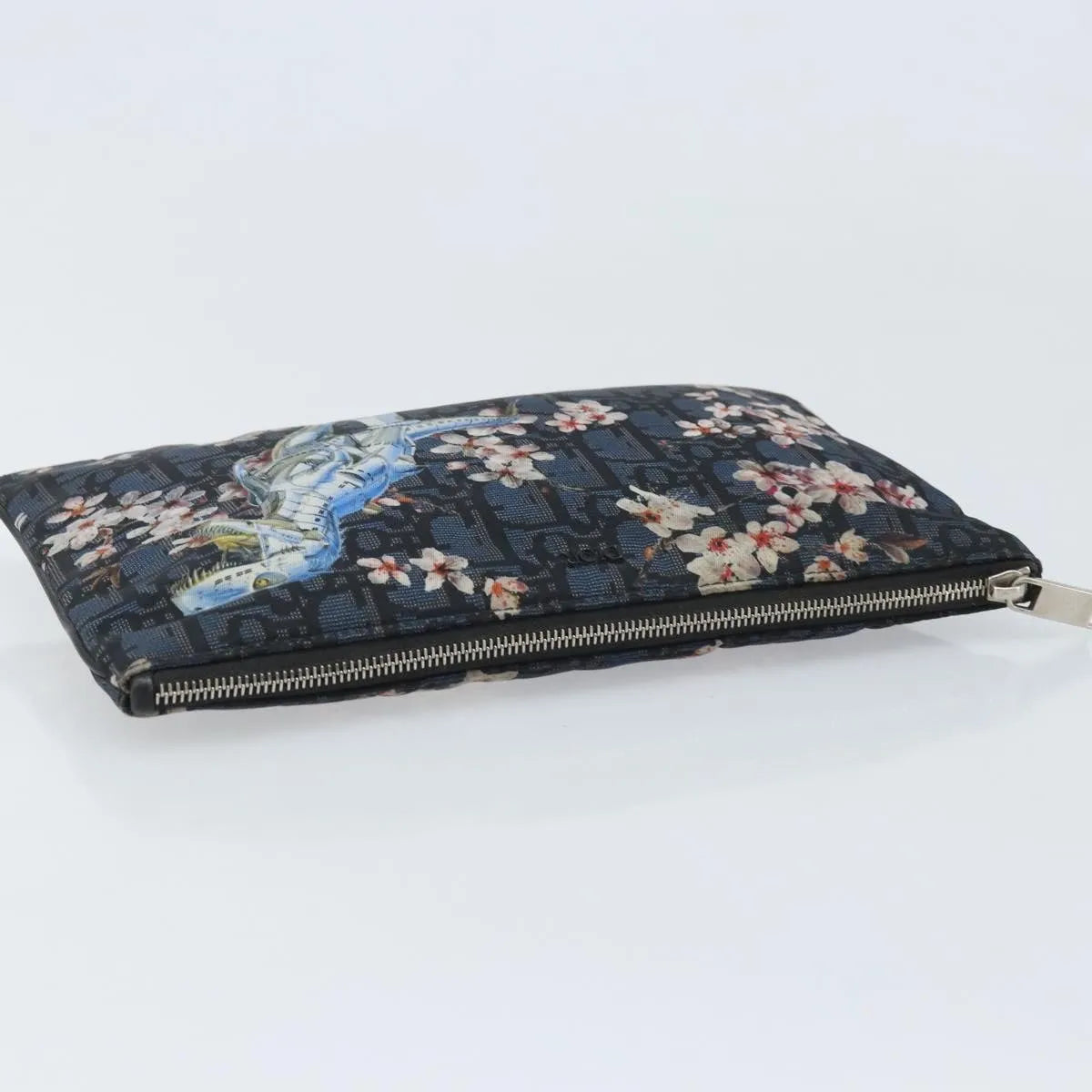 Christian Dior Diorama Clutch Satin Navy Canvas Clutche & Pouche Bag (Pre-Owned)
