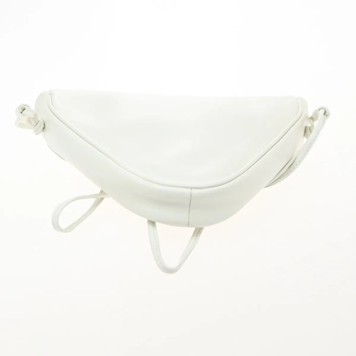 Celine Triangle Leather White Leather Shoulder Bag Bag (Pre-Owned)