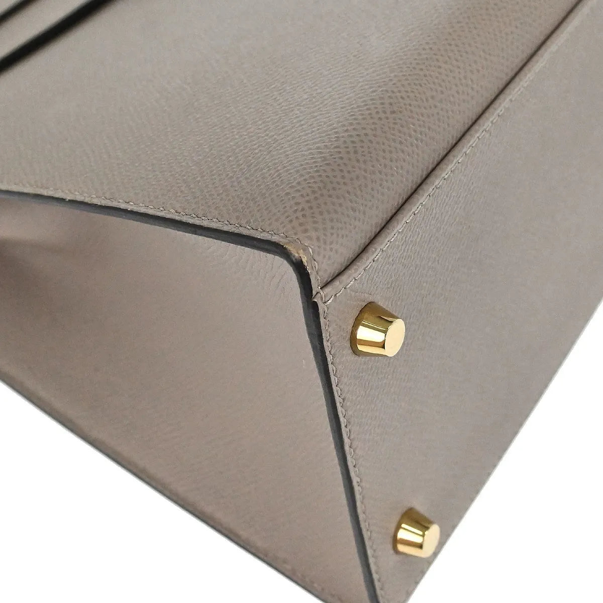 Hermes Kelly Grey Epsom With Gold Hardware Gray Leather Handbag (Pre-Owned)