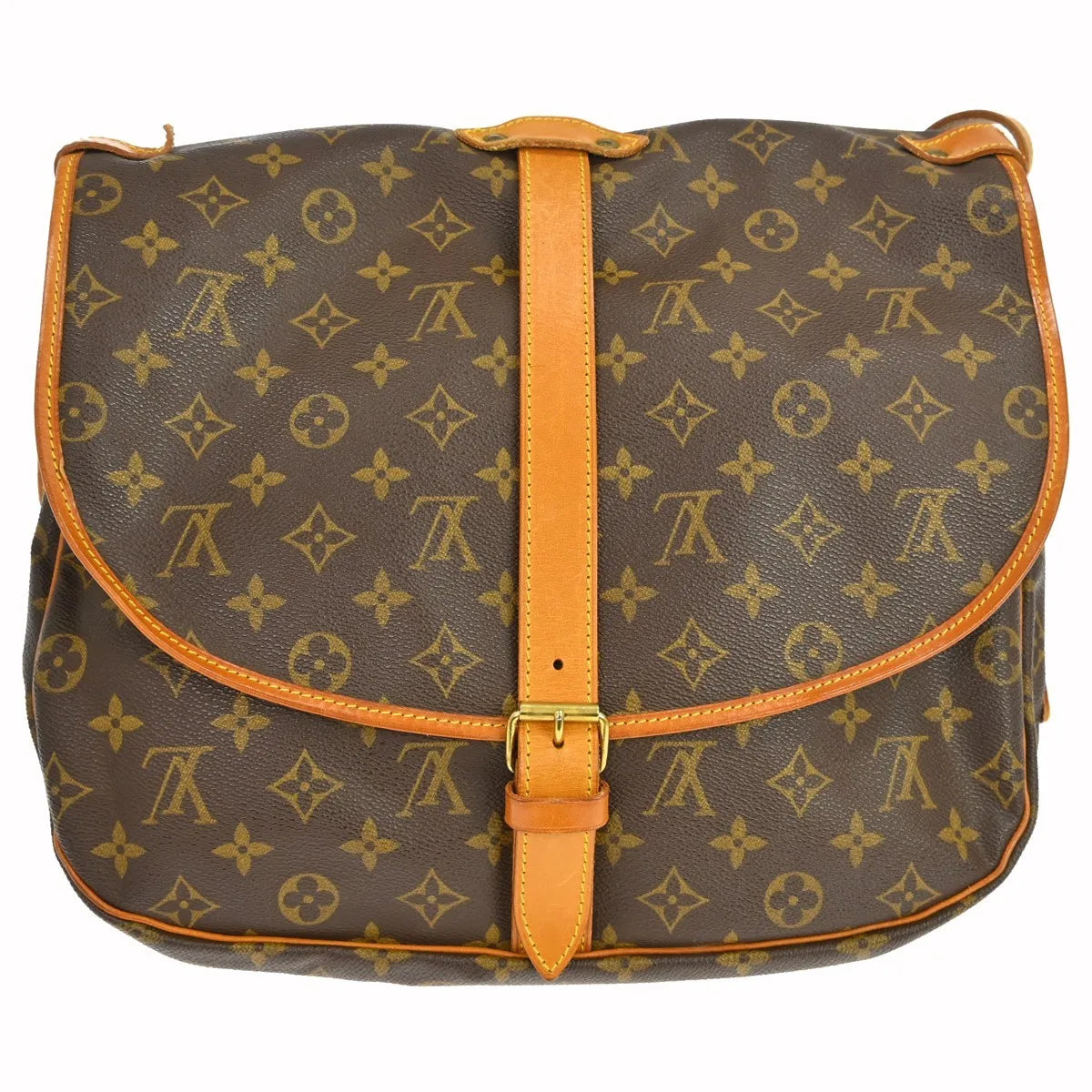 Louis Vuitton Saumur Monogram Canvas Brown Canvas Shoulder Bag Bag (Pre-Owned)
