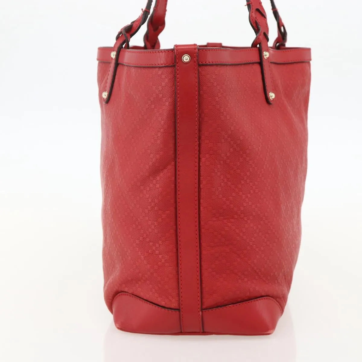 Gucci Craft Tote Diamante Leather Red Pvc Tote Bag Bag (Pre-Owned)