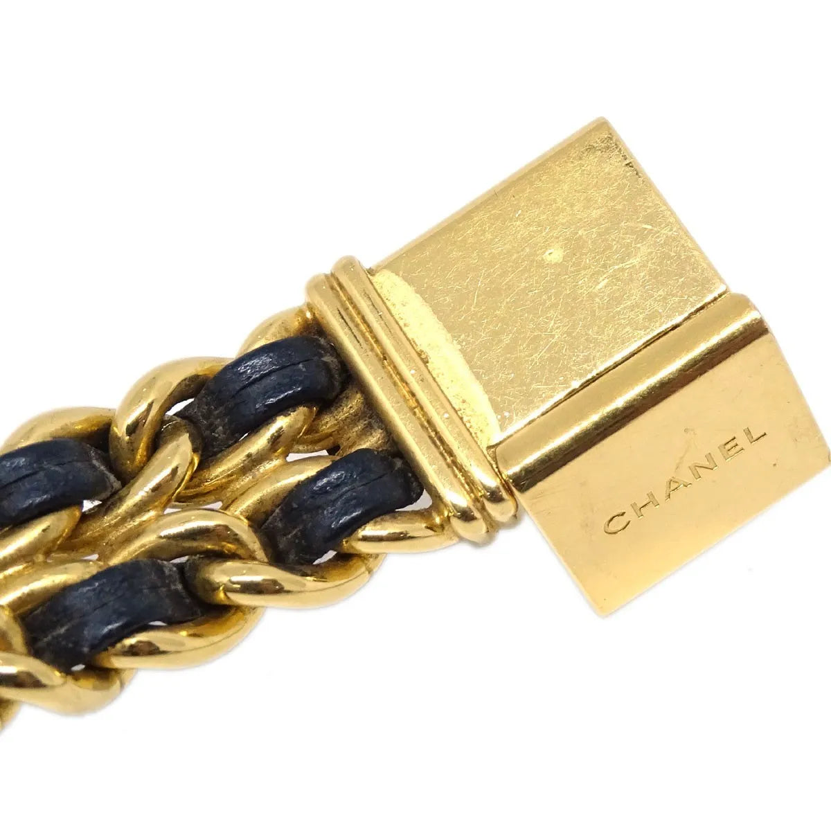 Chanel Premiere Rock Quartz Plated Metal And Leather Watch (Pre-Owned)