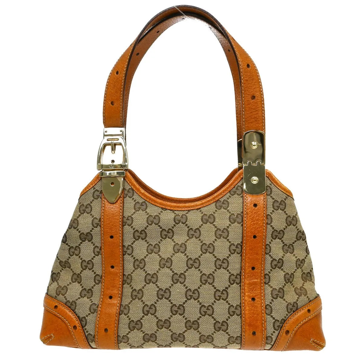 Gucci Gg Shoulder Bag Gg Matelasse Leather Beige Canvas Handbag (Pre-Owned)