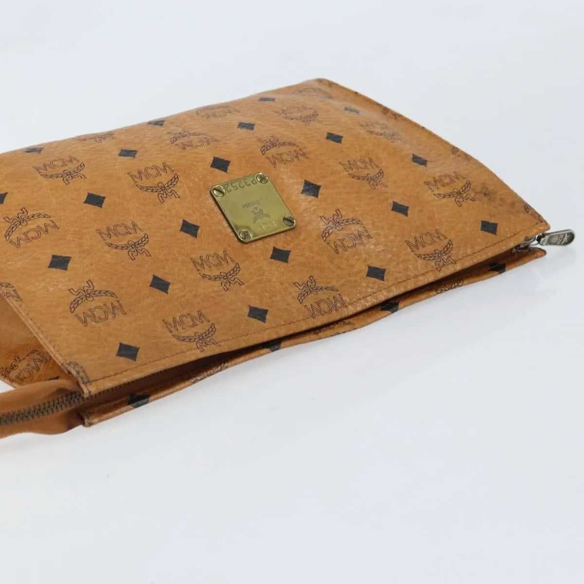 MCM Visetos Pvc Brown Leather Clutche & Pouche Bag (Pre-Owned)