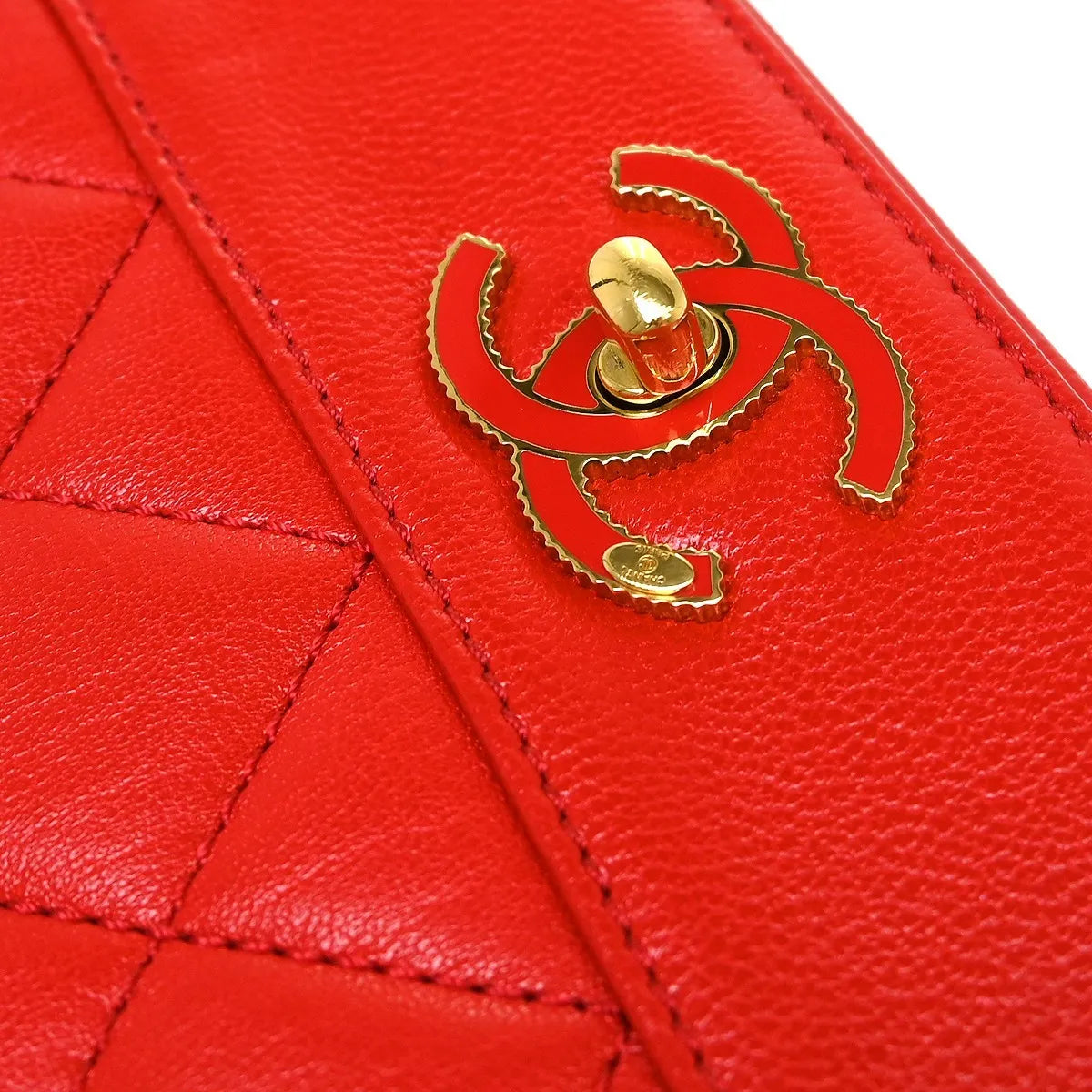 Chanel Mademoiselle Vintage Flap Lambskin Red Leather Shoulder Bag Bag (Pre-Owned)