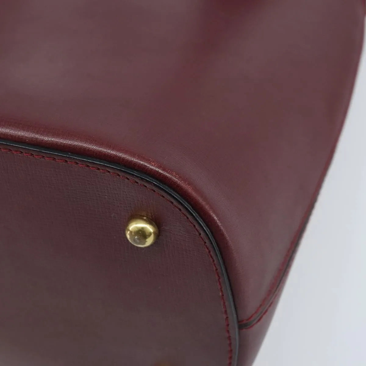 Cartier Vintage Must De Cartier Leather Burgundy Leather Handbag (Pre-Owned)