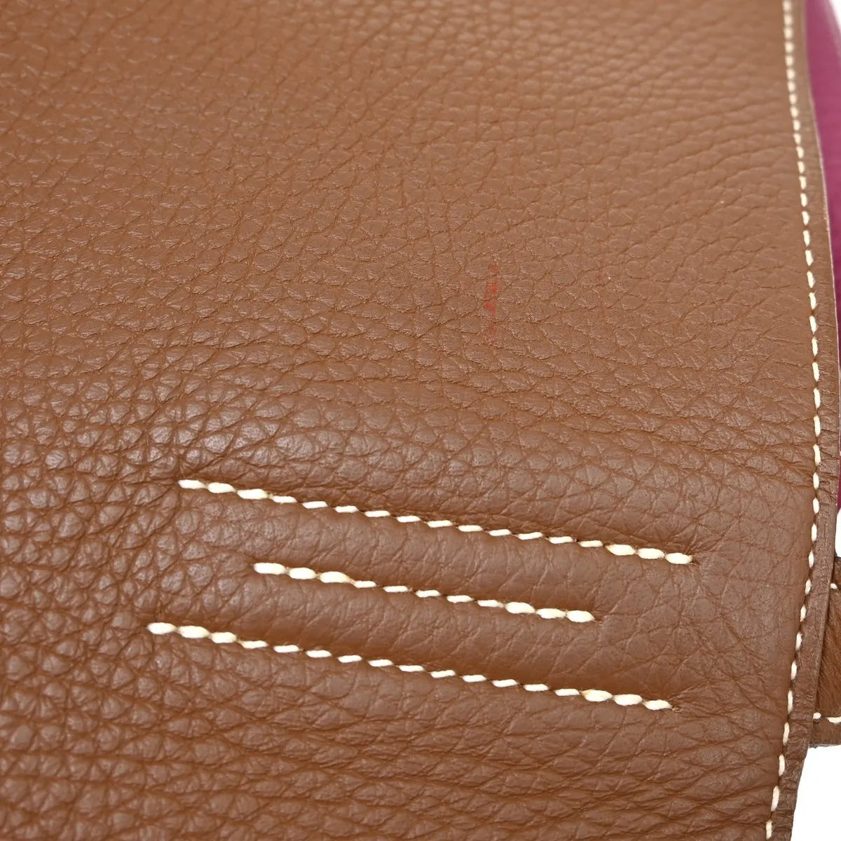 Hermes Double Sens Tote Clemence Brown Leather Tote Bag Bag (Pre-Owned)