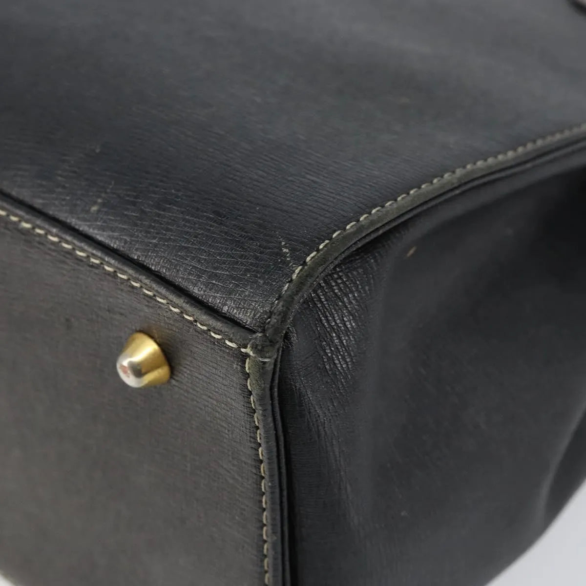 Burberry Vintage Leather Black Leather Handbag (Pre-Owned)