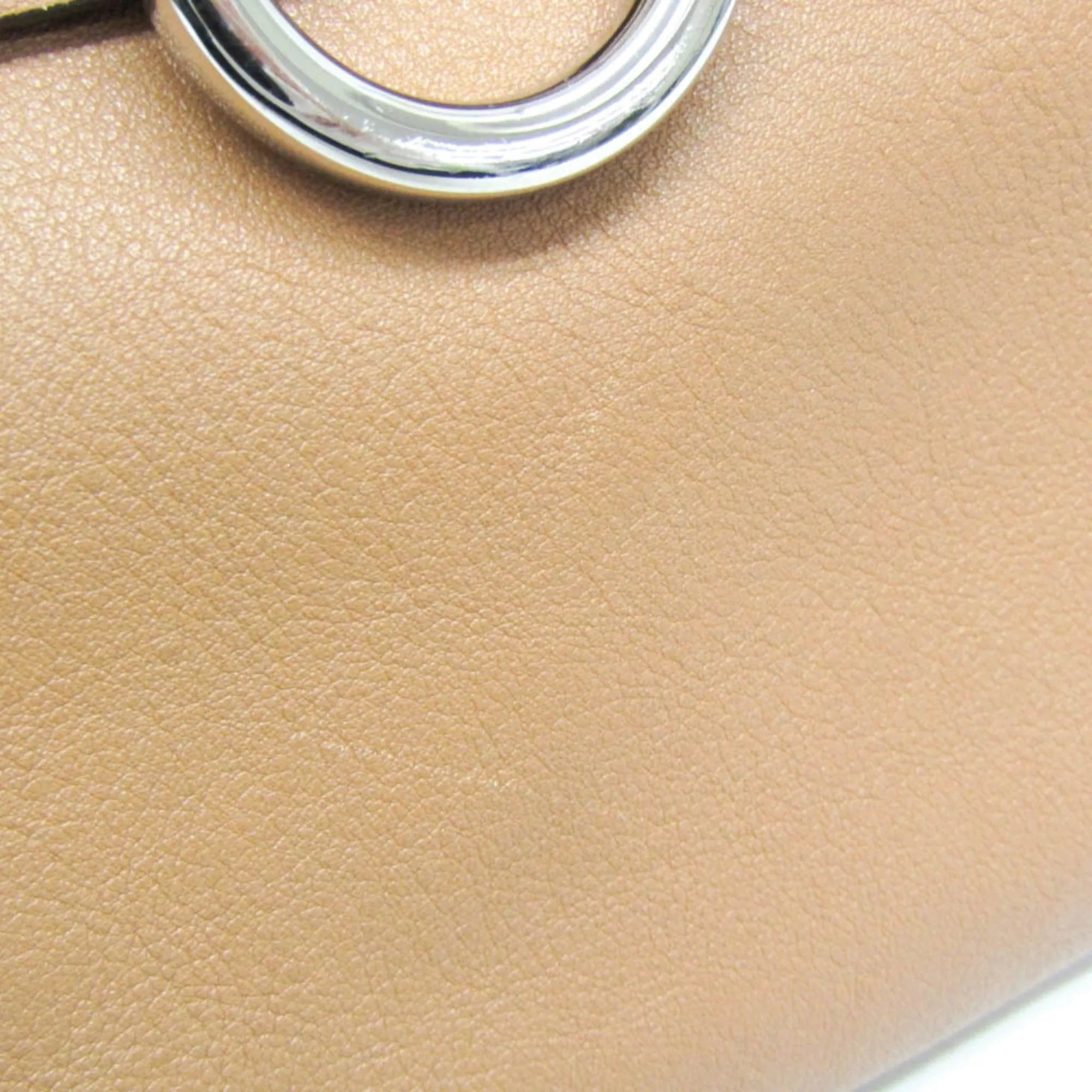 Salvatore Ferragamo Gancini Leather Brown Leather Shoulder Bag Bag (Pre-Owned)