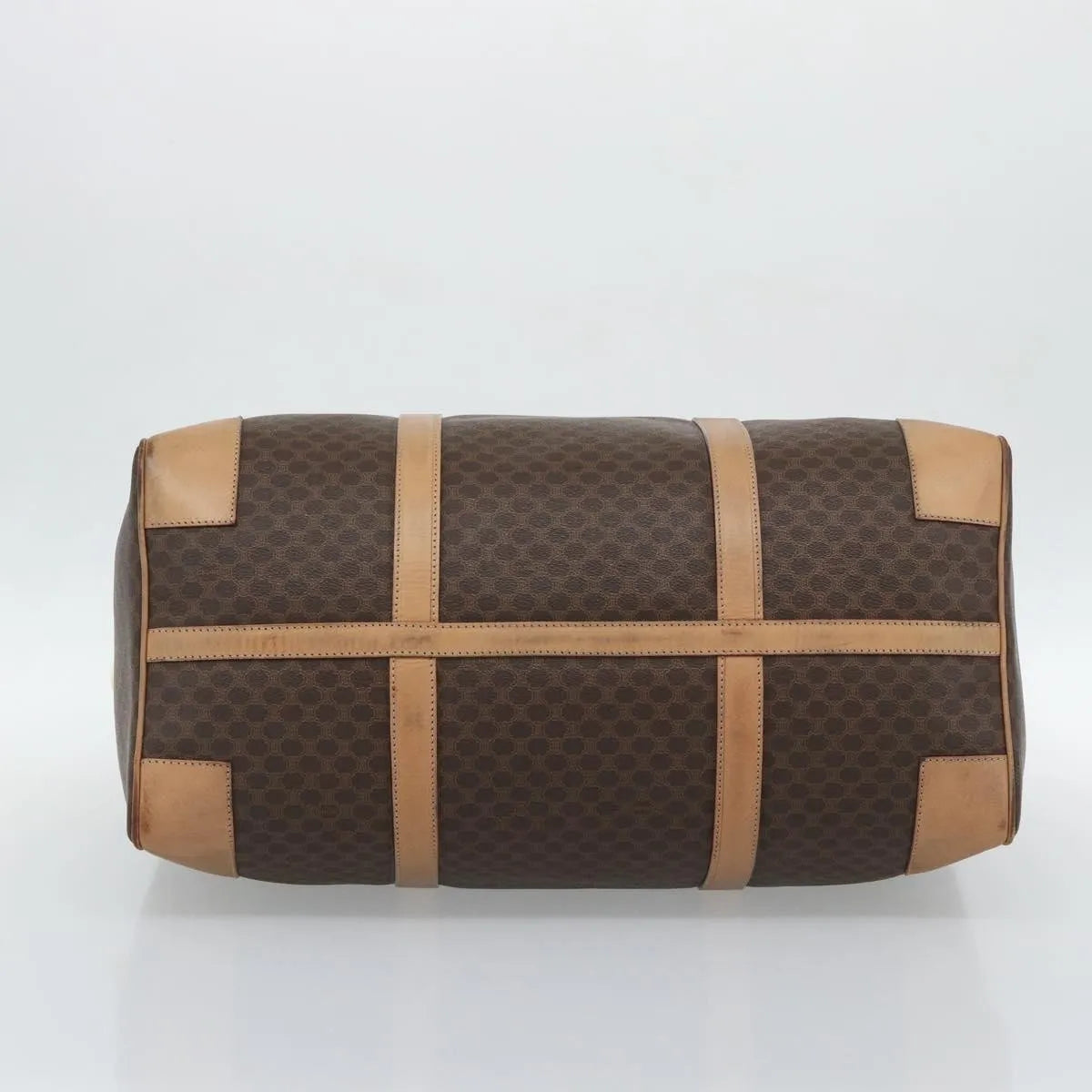 Celine Vintage Duffle Canvas And Leather Brown Canvas Travel Bag Bag (Pre-Owned)